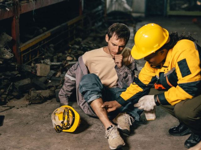 Coworker assisting an injured worker on a warehouse floor, WSIB decision did not stop human rights case for the employee.