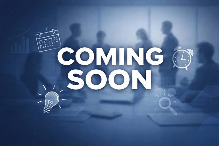 Coming Soon banner with boardroom backdrop announcing new employment law webinars presented by Achkar Law launching shortly.